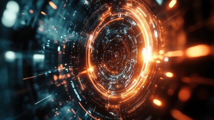 Obraz premium Quantum Artificial Intelligence Brain Analyzing Computerized Illustration