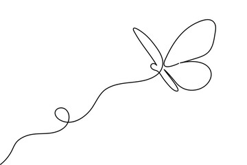 Butterfly continuous one line drawing minimalist unique vector illustration 
