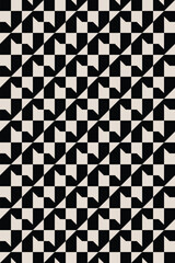 Seamless black and white mid century modern geometric pattern for backgrounds, fabric design, home decor.