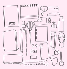 Girly stationery doodle collection