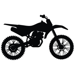 Obraz premium Dirt Bike Jumping Silhouette Vector Featuring Off-Road Rider Performing Extreme Stunt in Mid-Air