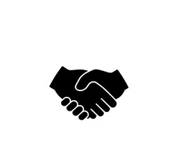 Handshake Symbol: A minimalist monochrome image of a handshake, representing agreement, partnership, and successful collaboration. Capturing the essence of unity and trust.
