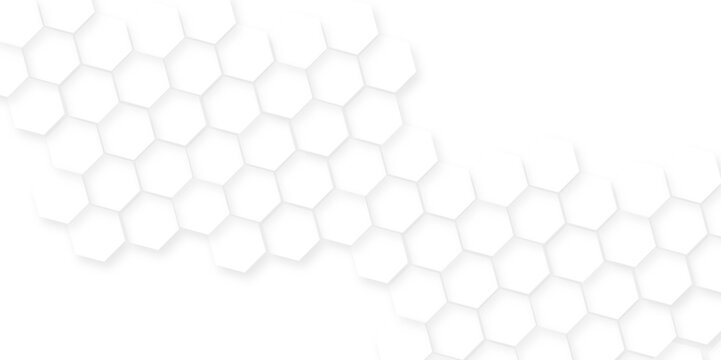 Abstract white hexagon background,Seamless pattern with hexagon.Hexagonal grid tile and mosaic structure mess cell.seamless bright white abstract honeycomb background.