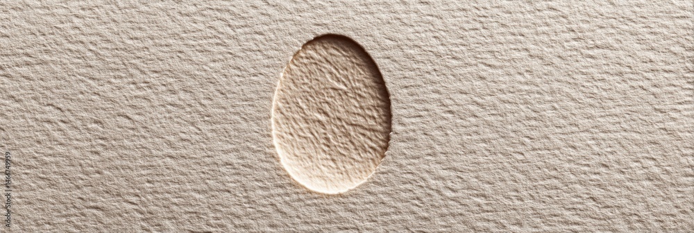 Aufkleber Soft Textured Recycled Paper With Pressed Egg Outline Enhancing Sustainable Design in Creative Projects During Interior Decorating Generative AI