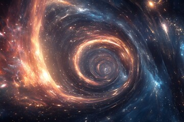 Obraz premium Cosmic Spiral Nebula Swirling Through Space