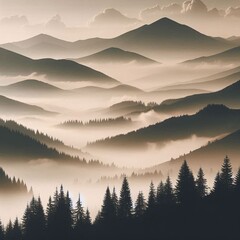 sunrise in the mountains