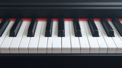 A black and white piano keyboard.