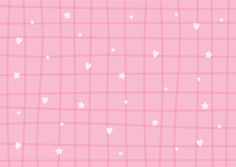 cute pink background with hearts and stars