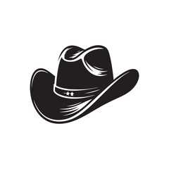 Cowboy Hat Vector Silhouette, Western Style, Rustic Fashion, Country Life, Cowboy Accessories, Western Heritage, Cowboy Attire, Country Fashion.
