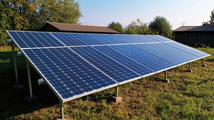 Solar panels harnessing renewable energy outdoors.
