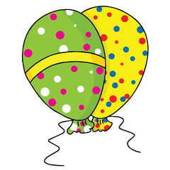 Cute cartoon hand drawn vector balloons clipart.