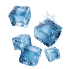 Obraz premium Stunning Ice Cubes in Motion: A Refreshing Visual Feast , isolated on white background png