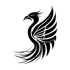 Obraz premium Phoenix Illustration Design in Black and White