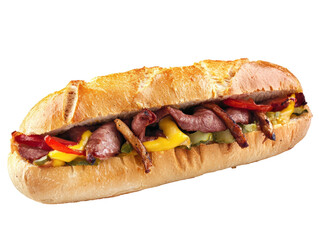 Isolated Sub Sandwich with Meat