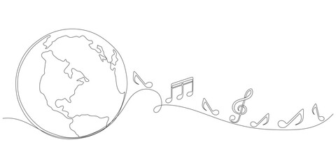 earth line and scale vector design for world music day eps 3