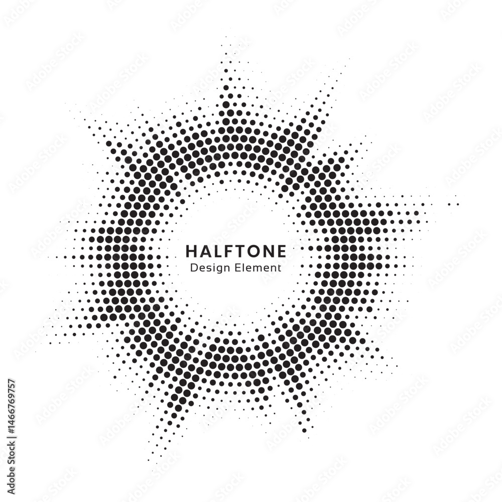 Poster halftone background. glowing light halftone effect. abstract grunge starburst halftone dots backgrou