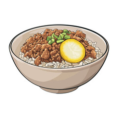 taiwanese braised pork rice,vector