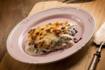 chicory withe lasagna, traditional italian recipe