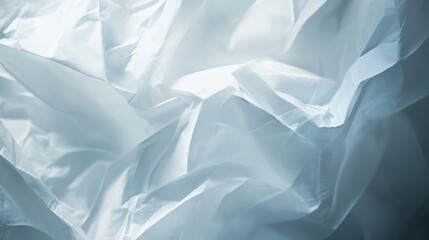 Obraz premium Thin crumpled translucent tissue paper with ethereal backlight