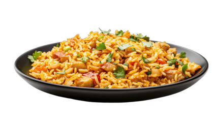 Delicious Chicken Rice Recipe A Flavorful Dish isolated on transparent background