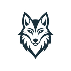 Tribal Line Art Wolf Head Logo