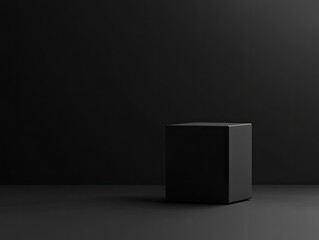 Minimalist black cube display