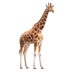 Naklejka premium Majestic Giraffe in a Stunning Portrait , isolated on white background png