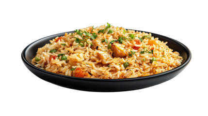 Delicious Chicken Fried Rice Recipe Easy Asian Cuisine isolated on transparent background