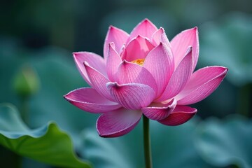 Obraz premium Frozen pink lotus blossom, frost-covered petals , design, resource, petal