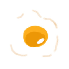 Fried egg, hand drawn, cartoon