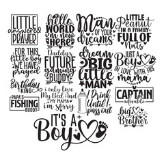 Fototapeta premium 15 Baby boy Quotes SVG Bundle