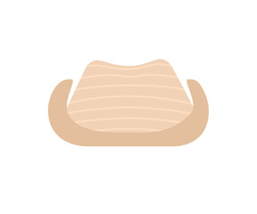 Straw sun hat cowboy. Summer head accessory, head wear. Vector flat illustration isolated