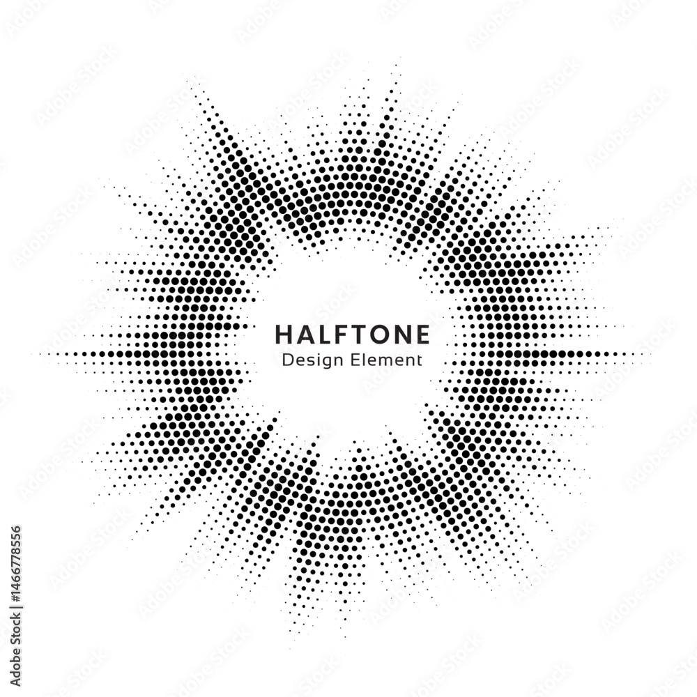 Poster halftone background. glowing light halftone effect. abstract grunge starburst halftone dots backgrou
