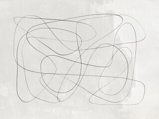 Abstract paint artwork. Minimalist line art featuring intersecting fluid lines on a simple background. Modern illustration emphasizes simplicity and elegance, ideal for design projects 