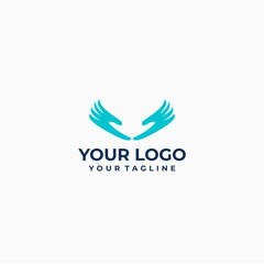 Helping Hand Logo with Heart Icon