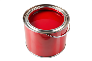 red paint can isolated on white background, PNG