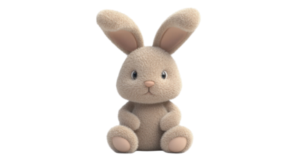 Soft Plush Rabbit Icon Isolated on White Background