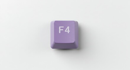 Purple F4 Keycap on White Background