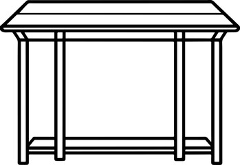 Bus shelter outline vector illustration line art