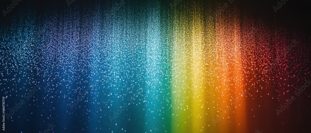Poster abstract rainbow glitter cascade background art in vertical gradient with sparkling texture for grap