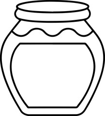 Honey jar outline vector illustration line art coloring book page