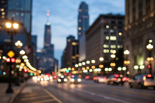 City night traffic motion blur street scene urban environment defocus background