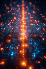 Obraz premium coding interface, holographic screen, abstract circuit board, futuristic style, modern technology concept,