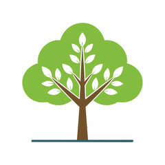 Fototapeta premium Symmetrical Leaf Tree with Elegant Trunk