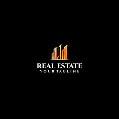 Fototapeta premium Modern Real Estate Logo Design with Abstract House Icon