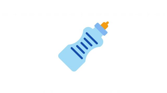 Baby Bottle Icon: This simple yet effective icon showcases a blue baby bottle with a yellow nipple, a classic symbol of infant care and nourishment.
