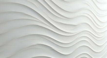 Abstract White Wave Pattern with Soft Shadows Creating a 3D Effect for Background Wallpaper Design
