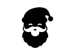  Classic Santa Claus Icon: Smiling Christmas Head Silhouette