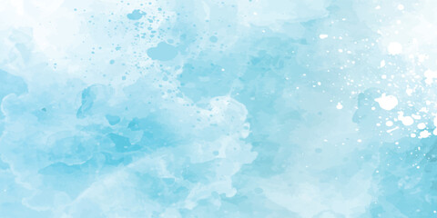 Soft Abstract Watercolor Background in sky and white with Smooth Fluid Motion for Banner and Web Use. Abstract watercolor paint background by teal color with liquid fluid texture for background, 