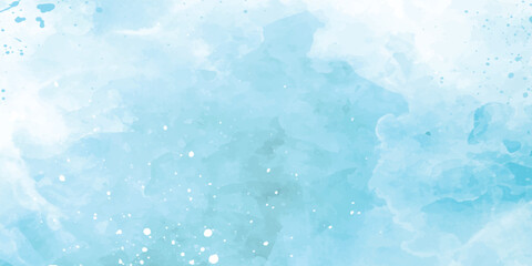 Soft Abstract Watercolor Background in sky and white with Smooth Fluid Motion for Banner and Web Use. Abstract watercolor paint background by teal color with liquid fluid texture for background, 